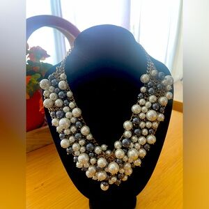 Zara Pearl Statement Necklace (Imitation Pearl)